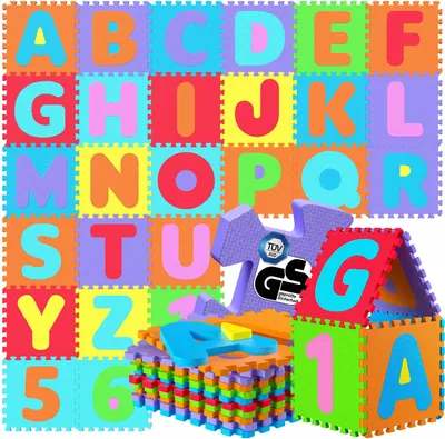Produktbild von Schaumstoff-Spielmatte, 86-teiliges Alphabet- und Zahlenpuzzle-Set