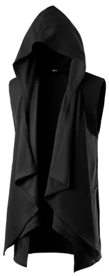 Productafbeelding van GIVON heren vest zonder mouwen, met opstaande kraag, lichtgewicht, lang, met capuchon, model Dc