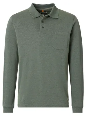 Produktbild von REDMOND Casual Herren Poloshirt Langarm Regular Hellgrün M
