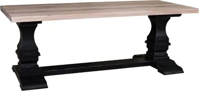 Produktbild von Casa Padrino Landhausstil Esstisch Antik Stil Schwarz / Naturfarben 210 x 90 x H. 78 cm - Landhausstil Esszimmermöbel