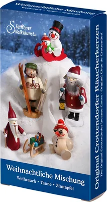 Produktbild von Seiffener Volkskunst Räucherkerzen, Duft:Weihnachtliche Mischung Schachtel 24 Stück