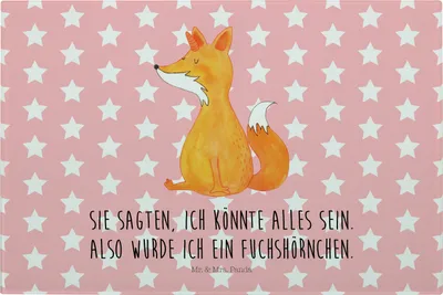 Produktbild von Mr. & Mrs. Panda Küchenbrett Einhorn Fuchs - Rot Pastell - Geschenk, Glas Schneidbrett, Unicorns, Einhörner, Fuchshörnchen, Hackbrett, Schneidebrett Aus, Unicorn, Füchse