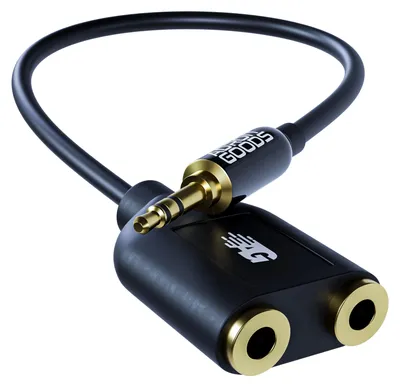 Obrázok produktu pre AdroitGoods Rozdeľovač jack (3,5 mm) - jack (3,5 mm) na jack (3,5 mm) samica - čierny - 31cm