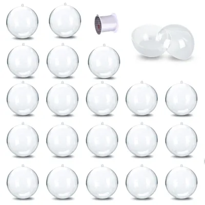 20 transparente Acryl-Kugeln zum Befüllen, DIY-Weihnachtsschmuck