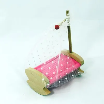 Produktbild von Freda rosé Babywiege Babybett Kinderbett Kinderwiege für Puppenhaus FREDA
