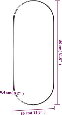 vidaXL Wandspiegel 35x80 cm Glas Oval