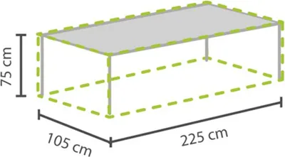 Produktbild von Perel Outdoor Tischschutzhülle 225 x 105 x 75 cm, wasserdicht und UV-beständig, robuste Abdeckung