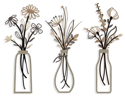 Produktbild von Elzusha – Set aus 3 Metallblumen zur Wanddekoration