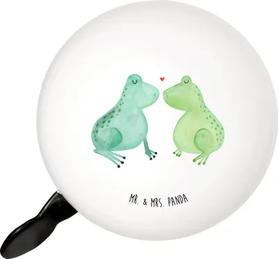 Produktbild von Mr. & Mrs. Panda klingel fahrrad Frosch Liebe - Weiß - Geschenk, Fahrrad-Klingel, Fahrrad-Glocke, Frösche, Freundin, Für, Hocheitstag, Paar, Fahrradklingel