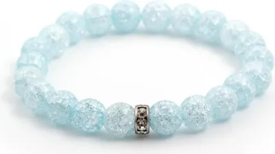 Produktbild von Perlenarmband aus hellblauem Kristall MINK45 / 17