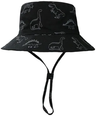 Produktbild von Kinder-Sonnenhut aus Baumwolle - 46 cm Sommerhut für Kleinkinder - uni - Fischerhut für Kinder - Baumwoll-Sonnenhut mit Cartoon-Print - verstelbar - für Frühling und Sommer