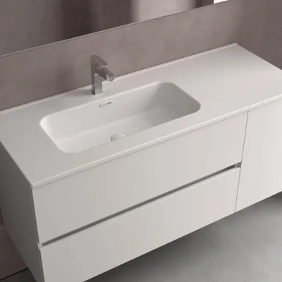 Obrázok produktu pre Salgar umývadlo CONSTANZA 1100D bez sifónu alebo odkvapového ventilu , pre nábytok 800 GLANZ-WEISS 1100 x 20 x 460 mm