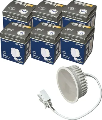 Produktbild von LED Modul für Einbauspots Flach 5W ergibt 40W 400 Lumen 120° Abstrahlwinkel 3000K-4000K Set dimmbar