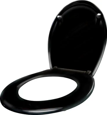 Produktbild von YARDIN WC Sitz Toilettendeckel mit Absenkautomatik Toilettensitz Universal Größe Toilettensitz aus Hartplastik Antibakteriell Klodeckel aus Duroplast Schwarz