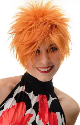 Produktbild von WIG ME UP Perücke Kurz Wilde Strähnen Wave 80er Orange BLUE144-T2735