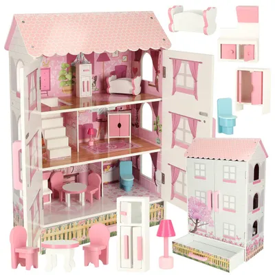 Image de Maison de poupée en bois Lulilo Papilio, rose, 80 cm