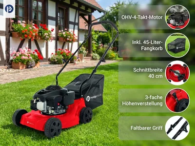 Produktbild von Benzin-Rasenmäher BPM132, 40 cm, 132 cm³, 3,4 PS mit 35L Fangbox