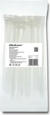 Zdjęcie produktu dla Qoltec 52215, Opaska kablowa do drabiny, Nylon, Biały, CE, 200 mm, 7,2 mm