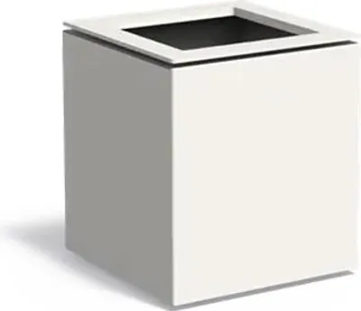 Produktbild von Dipott Pflanzgefäß Domus quadratisch Aluminium RAL 9016 verkehrsweiß Pflanzkübel 53x53x60 cm