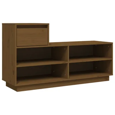 Obrázok produktu pre vidaXL Stojan na topánky Honey Brown 110x34x61 cm Masívne borovicové drevo