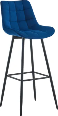 Produktbild von CLP Barhocker Dartford blau Material Samt