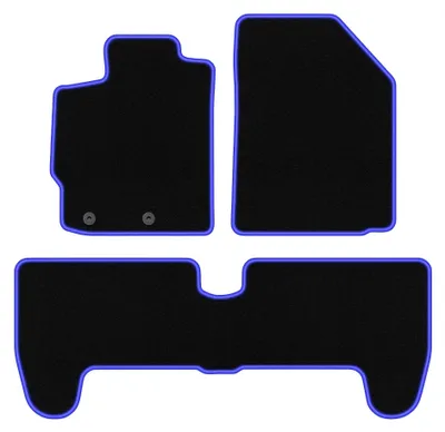 Obrázok produktu pre Velúrové autokoberce pre: Toyota Yaris II 2005-2011 (hatchback) – sada 4 ks, čierno-modré, na mieru – Wielganizator CARLUX