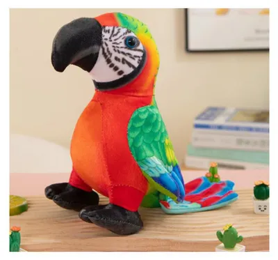 Produktbild von Leantoys Plüsch-Maskottchen roter Papagei 20 cm