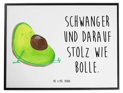 Produktbild von Mr. & Mrs. Panda Schreibunterlage Avocado Schwangerschaft - Weiß - Geschenk, Geburt, Schwanger, Wunder, schreibtischunterlage, schreibauflage, schreibtischunterlagen