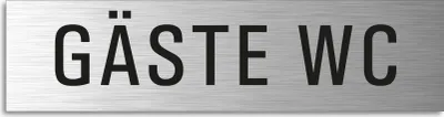 Produktbild von Türschild Gäste WC Hinweisschild Textschild Aluminium Edelstahloptik 160x40 mm selbstklebend