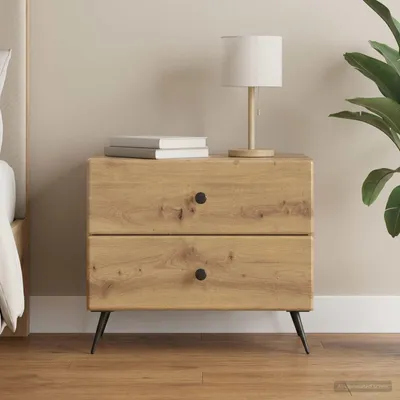 Image de vidaXL Table de chevet en chêne Artisan 62 x 34,5 x 47,5 cm, bois d'ingénierie