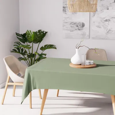 Rechteckige Tischdecke, fleckenabweisend, 140 x 300 cm, Khaki