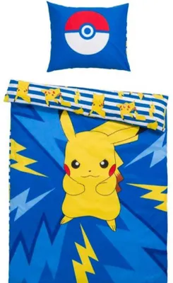 Produktbild von Unyqoos® Pokemon Wendebettbezug 140x200 cm mit Kissenbezug 60x70 cm – doppelseitig bedruckte Bettwäsche, 70% Polyester/30% Baumwolle, Einzelbett