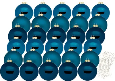 Produktbild von Weihnachtskugeln Deep Blue 30 Stk 6cm + Haken