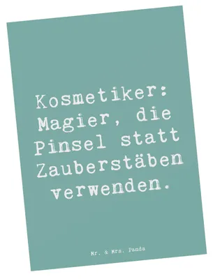 Produktbild von Mr. & Mrs. Panda Postkarte Spruch Kosmetiker Magie - Meeresbrise - Geschenk, Berufsprodukte, Berufsliebe, Verwandlungskraft, Maniküre, handgefertigte Geschenke, Beruf