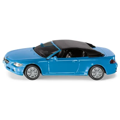 Produktbild von siku 1007, BMW 645i Cabrio, kov/plast, modrá barva, dětské autíčko, odnímatelná střecha