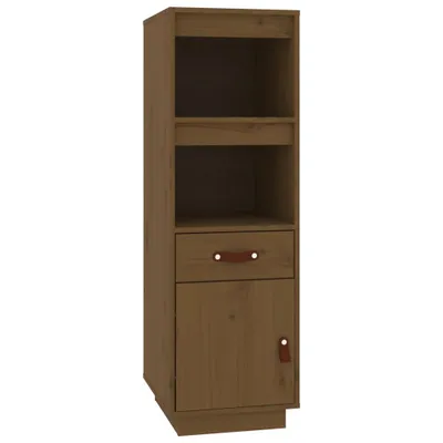 Imagen del producto de Aparador alto madera maciza de pino marrón miel 34x40x108,5 cm