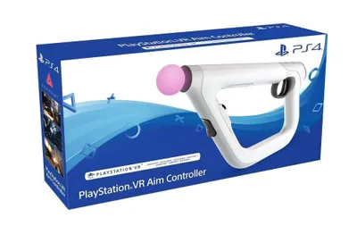 Produktbild von Sony VR-Controller für PS4, AR-fähig, mit Bewegungssensoren, Leuchtkugel, Reflex-Vibration und adaptiver Steuerung, Grau-Weiß, für Rechts- und Linkshänder, kompatibel mit PlayStation Camera