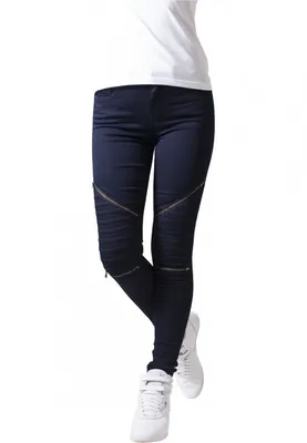 Produktbild von Urban Classics - Damen Stretch Biker Jeans DARK DENIM-W29