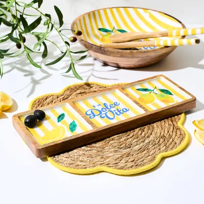 Image de Planche Compartiments - HOME DECO FACTORY - Dolce Vita - Manguier - Jaune