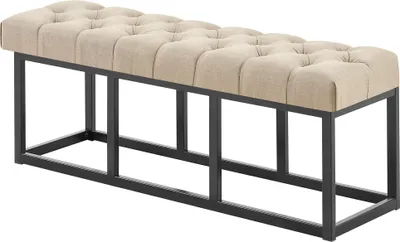 Zdjęcie produktu dla Ławka CLP Amun tkanina z czarnym metalowym stelażem, taupe 100 cm