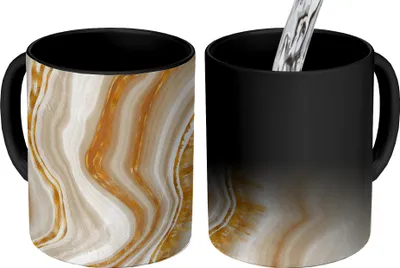 Produktbild von MuchoWow® Zauber Tasse Zaubertasse Magic Marmor - Gold - Muster 350 ml Farbwechsel Becher Geschenk Geschenkidee - Magic-Tasse - Fototasse - Keramiktassen - Bilder - Tasse Kaffee - Getränkbecher - Kaff
