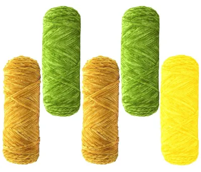 Productafbeelding van Zachte babywol chenille garen, 500g (5x100g). Knuffelzacht, pluizig garen voor breien en haken