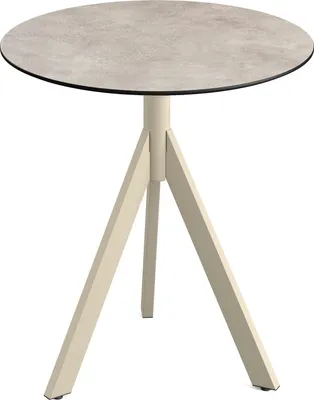 Produktbild von Infinity Tripod Terrassentisch Sand frame + Moonstone HPL Ø70 cm