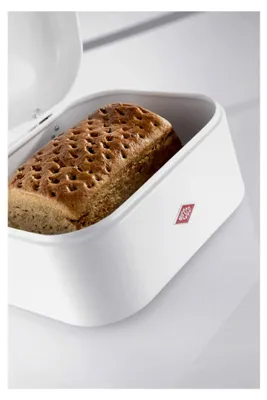 Produktbild von Brotkasten Single Grandy in der Farbe Mandel, pulverbeschichtetes Stahlblech, mit Lüftungslöchern und stabilem Handgriff