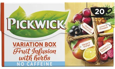 Produktbild von Pickwick Fruit Fusions Variatiebox 32g – Aromatische Früchteteemischung, koffeinfrei