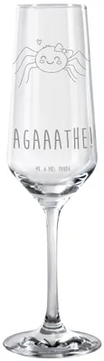 Produktbild von Mr. & Mrs. Panda Glas Spinne Agathe Freude - Transparent - Geschenk, Trend, Viral, Trinkglas, Sektglas, Beliebte, Champagnerglas, Sektflöte, Viraler Hit, Proseccoglas
