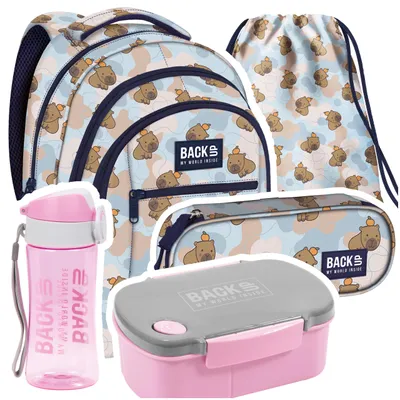 Produktbild von BACKUP Schulset 5 Teile Set SCHULRUCKSACK ab der 5. Klasse mit reflektoren ergonomisch leicht für Teenager RUCKSACK Mädchen & Jungen HOHE QUALITÄT 26L