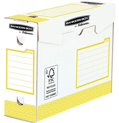 Produktbild von BankersBox Archivschachtel A4+ B:100mm weiß/gelb 20PK