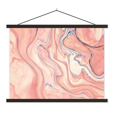 Produktbild von MuchoWow® Textilposter Marmor - Pastell - Rosa - Blau - Marmoroptik - Abstrakt 40x30 cm mit schwarzem Rahmen - Dekorationen