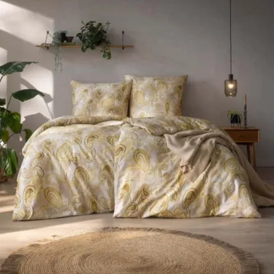 Produktbild von Estella Bio Mako Satin Bettwäsche 155x220 Ticiana altgold sand Paisley 3431-730